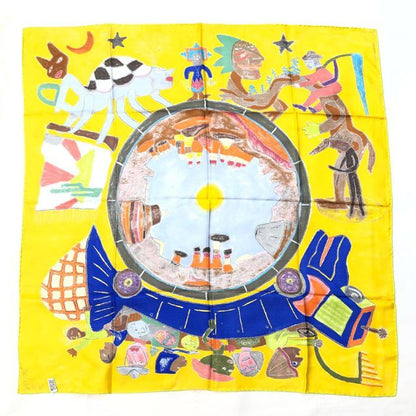 Louis Vuitton Large Scarf William Wilson Silk Yellow Lime