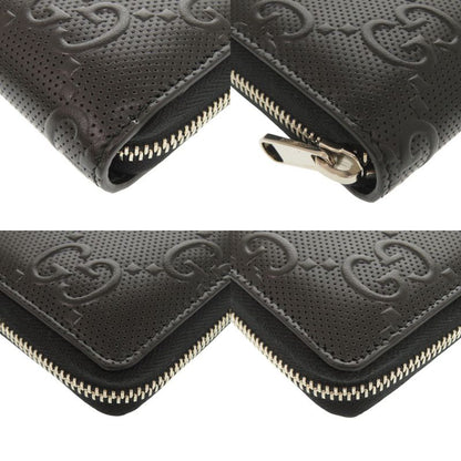 Gucci GG Embossed 625558 Black Round Zipper Long Wallet Black 1335 Gucci