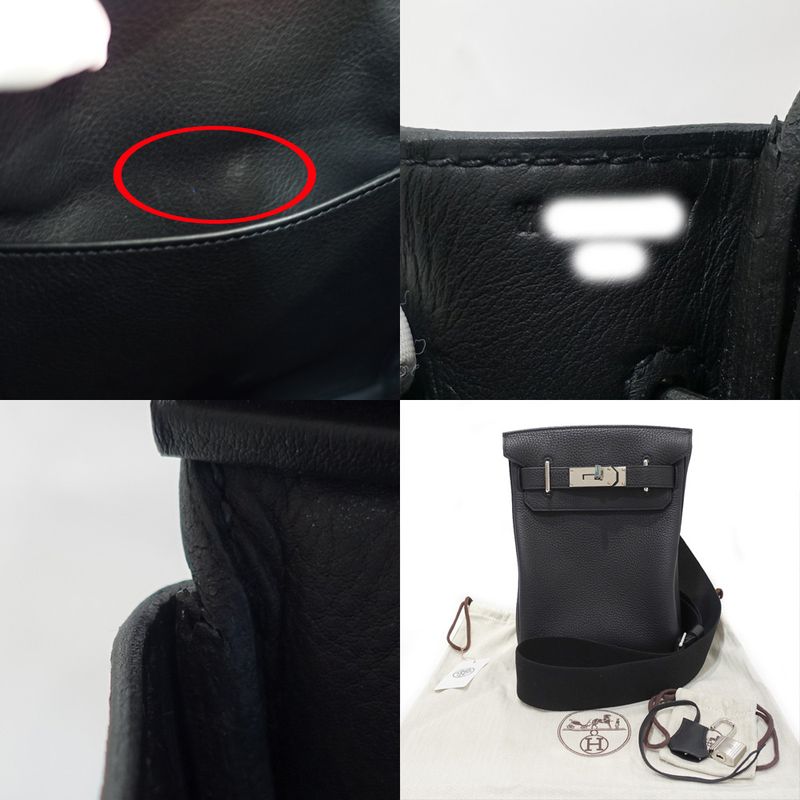 Hermes Akkado PM W Engraved Around 2024 Shoulder-body Bag Togo Black