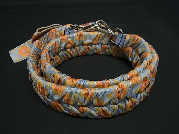 FENDI Strap You Leather And Canvas Flower Bag Shoulder Strap Light