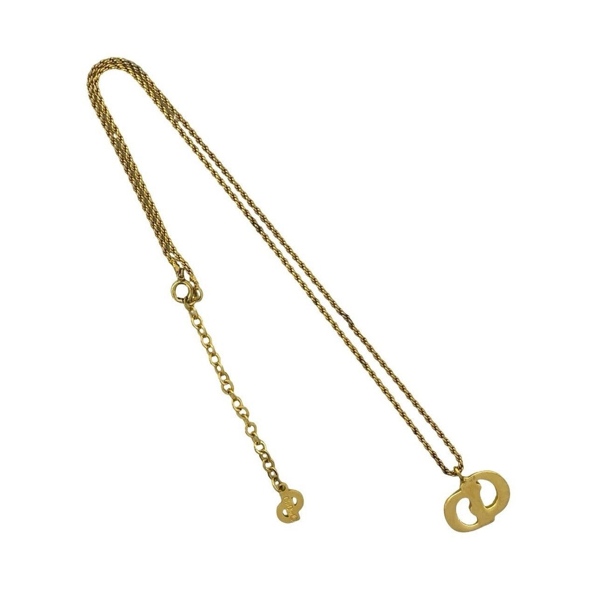 Dior Vintage CD Logo Motif Necklace Pendant Choker Gold — view 5