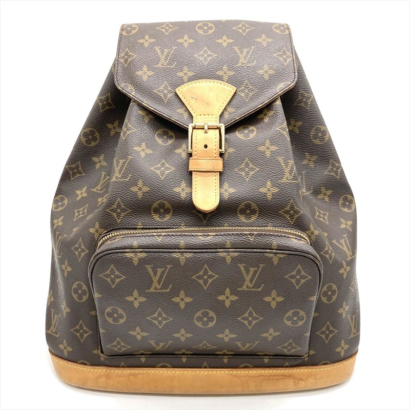 Louis Vuitton Montsouris Backpack Monogram Canvas M51135 Brown Gold Hardware