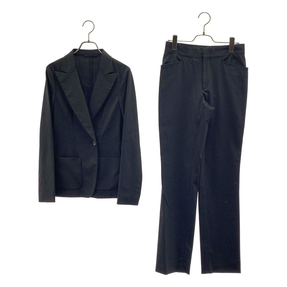 Gucci Set Suit Wool Cashmere Double Tailored Jacket Slacks Pants 38 Black