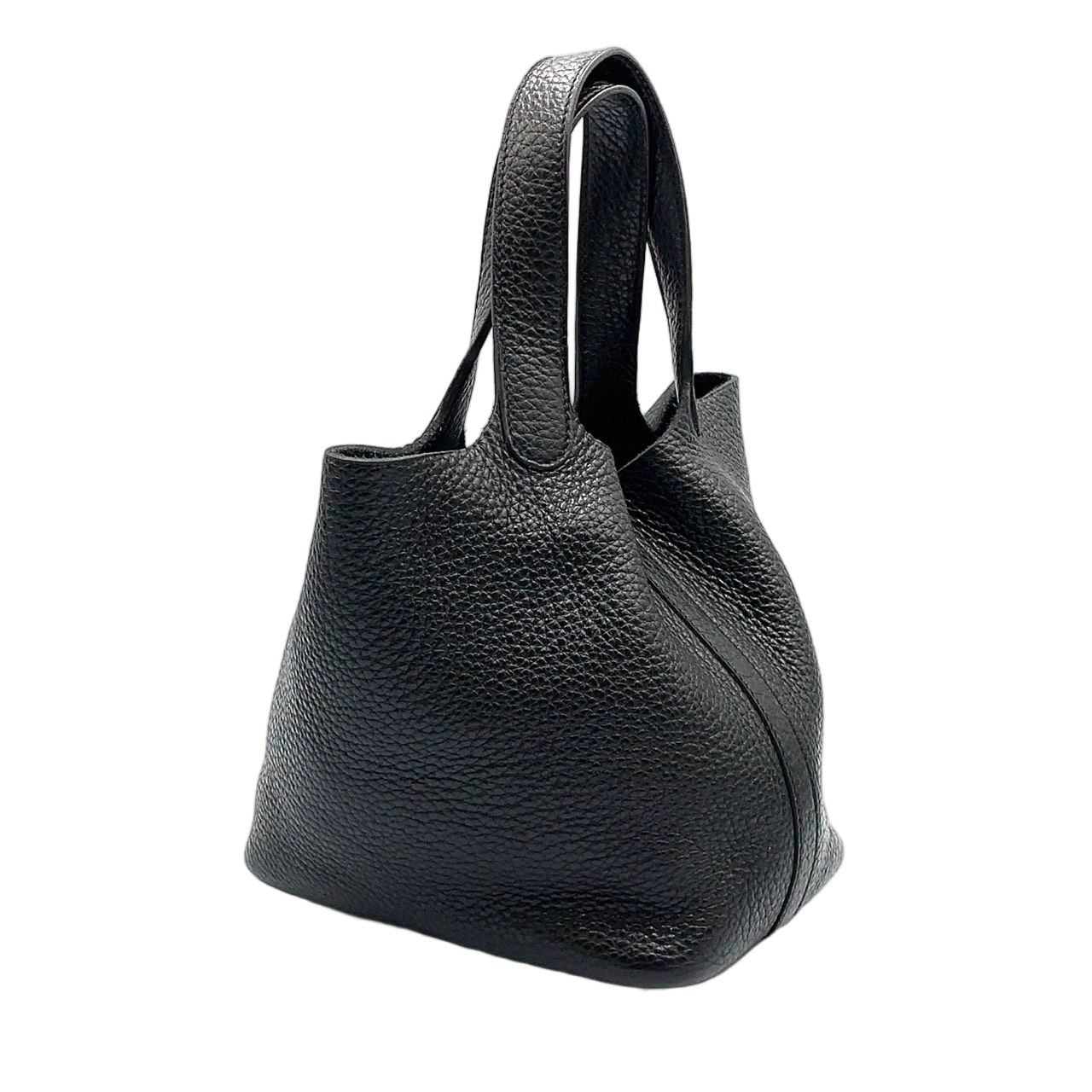 Hermes Picotin Lock PM Taurillon Leather Black Handbag Silver — view 2