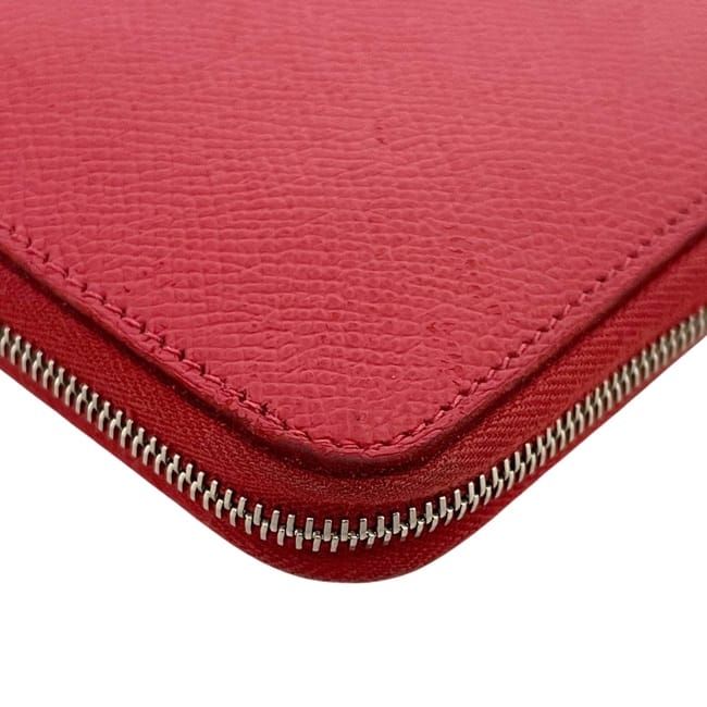 Hermes Round Zipper Long Wallet Azap Silk Quin Red