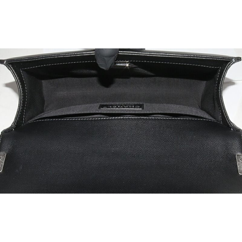 Chanel Shoulder Bag Handbag Boy Chain Caviar Leather Black — view 5