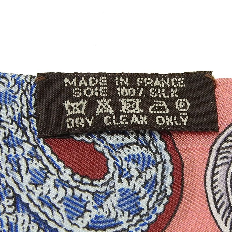 Hermes Twille Scarf 100% Silk Pink Red Blue Multicolor Small Accessories Ladies