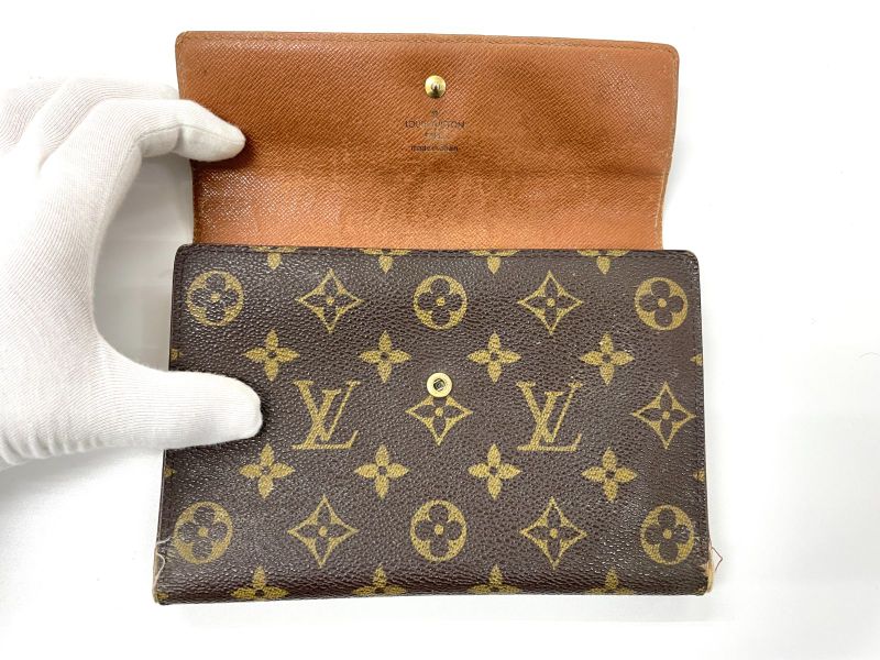 Louis Vuitton Monogram Pochette Passpole Long Wallet Passport Case M60135 Brown