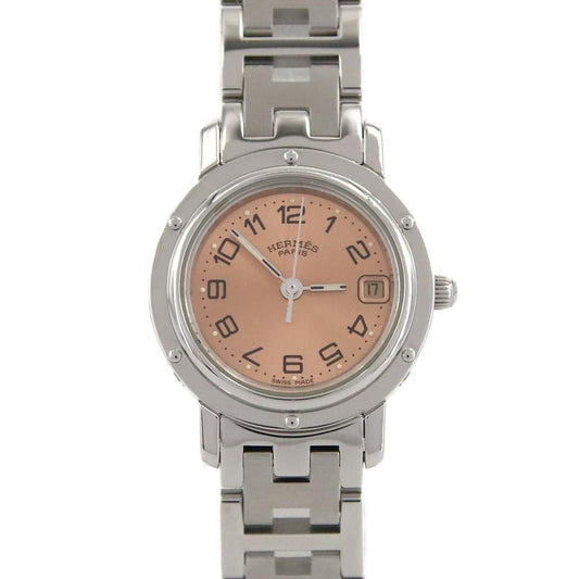 Hermes SS Quartz Watch Pink
