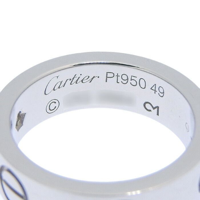 Cartier Love 1P Diamond Ring Pt950 Platinum Diamond #49 Equivalent To Size 9
