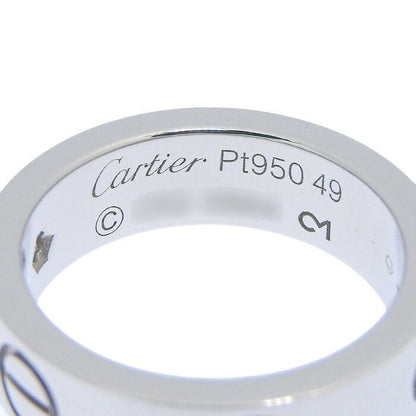 Cartier Love 1P Diamond Ring Pt950 Platinum Diamond #49 Equivalent To Size 9