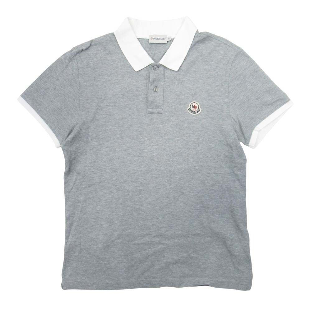 Moncler Polo Shirt Pique Cles Rick Logo Patch Pullover Top Short Sleeve S Gray