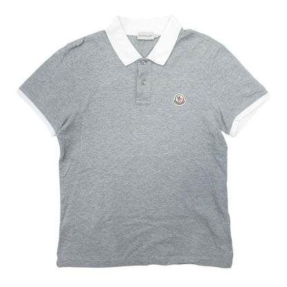 Moncler Polo Shirt Pique Cles Rick Logo Patch Pullover Top Short Sleeve S Gray