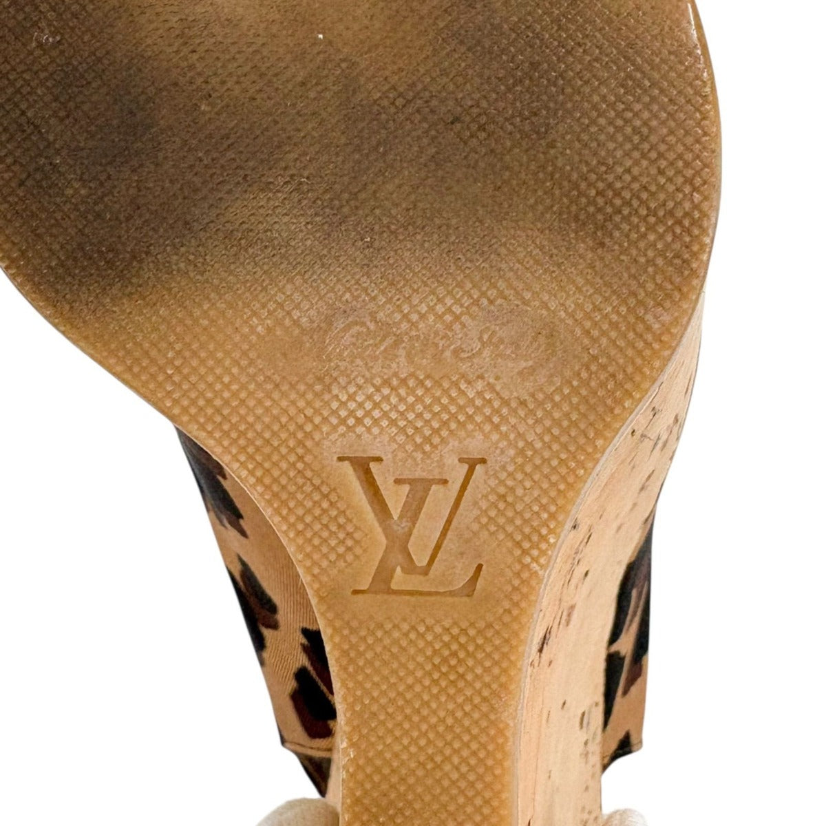 Louis Vuitton Leopard Vedge Sole Sandals High Heels Ribbon 36 — view 9