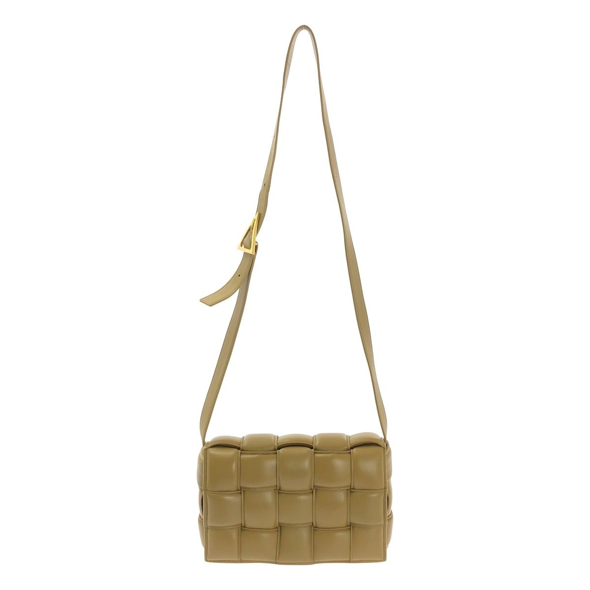 Bottega Veneta Maxi Intrecciato Paddet Cassette Leather Shoulder Bag Brown