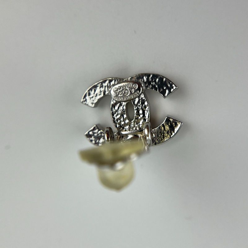 Chanel Coco Mark Accessories Earrings Silver 05V Vintage Women's