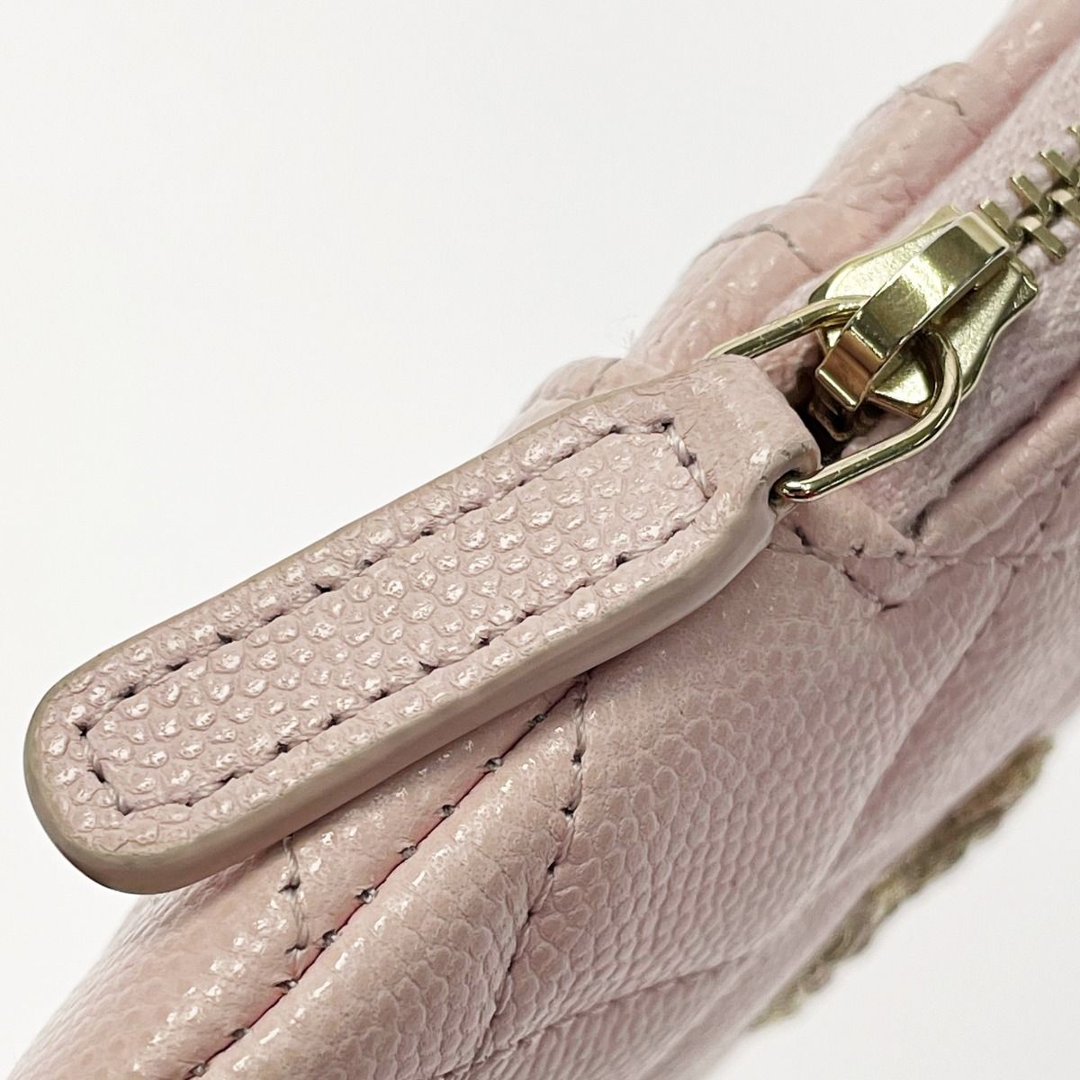 Chanel Matelasse Pink Coin Case Coin Purse Caviar Skin Ladies Gold Hardware