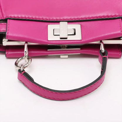 Fendi Micro Peekaboo Leather 2WAY Handbag Crossbody Shoulder Tote 8m0355 Women