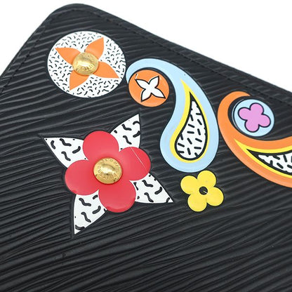 Louis Vuitton Long Wallet Flower Zippy Wallet Epi Leather Noir Black Gold