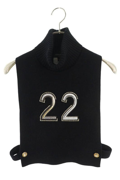 Chanel P71617k10291 22 Rhinestone Turtleneck Knit Vest Women's S