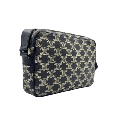 Celine Horizontal Leather Black White Shoulder Bag Silver — view 2