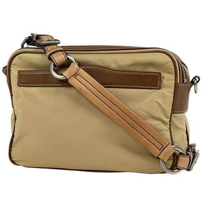 Prada Shoulder Bag 2-Way Second Nylon Beige Brown