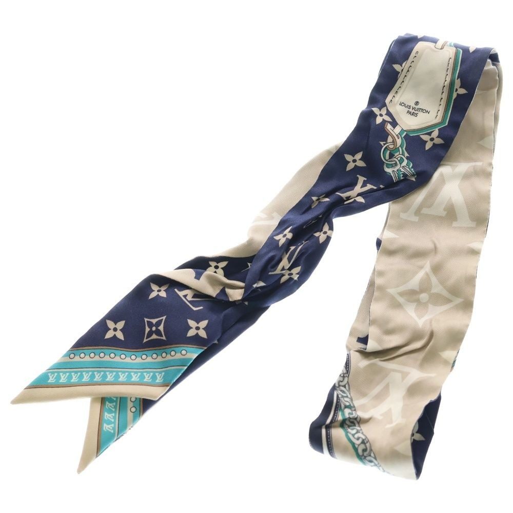 Louis Vuitton Monogram Bandeau BB Scarf Ultimate Blue Marine Silk