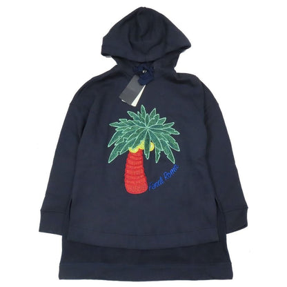 Fendi Fishtail Hoodie Sweatshirt Pullover Logo Palm Tree Embroidery Brushed