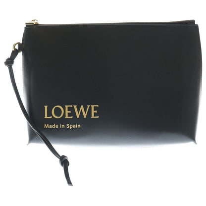 Loewe Embossed Logo Leather Tpouch Hand Clutch Second Gold Black