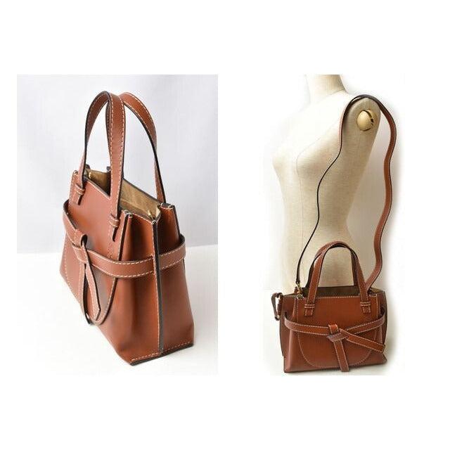 Loewe Handbag Gate Top Handle Mini Shoulder Bag 2-Way Leather Brown — view 2