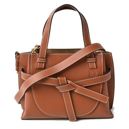 Loewe Handbag Gate Top Handle Mini Shoulder Bag 2-Way Leather Brown