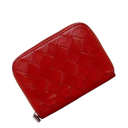 Bottega Veneta Coin Case Red Intrecciato