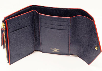 Louis Vuitton Trifold Wallet With Coin Purse Monogram Empreinte Marine Rouge