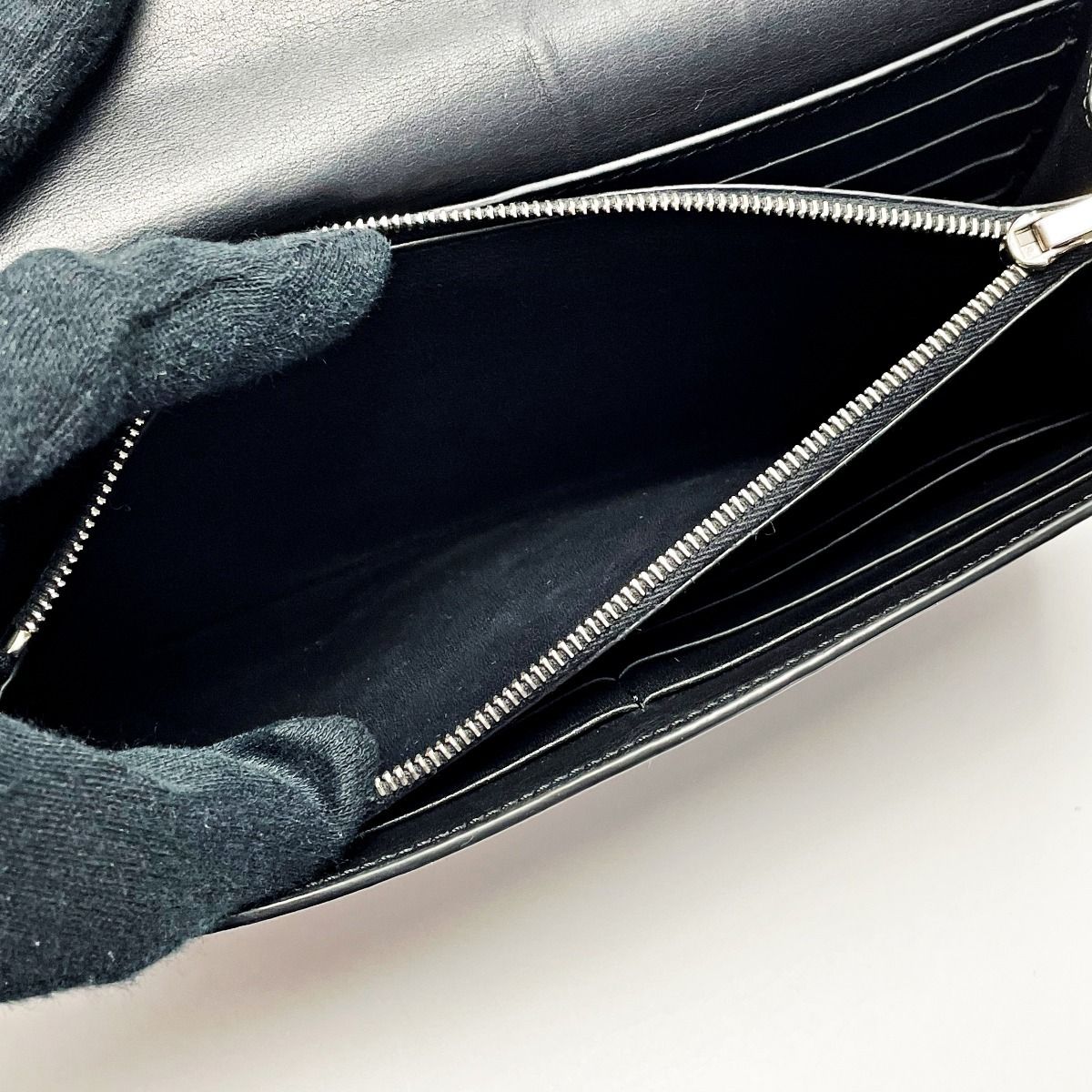 Celine Trotter Large Multi-Function Wallet 108753apm Black Long Wallet