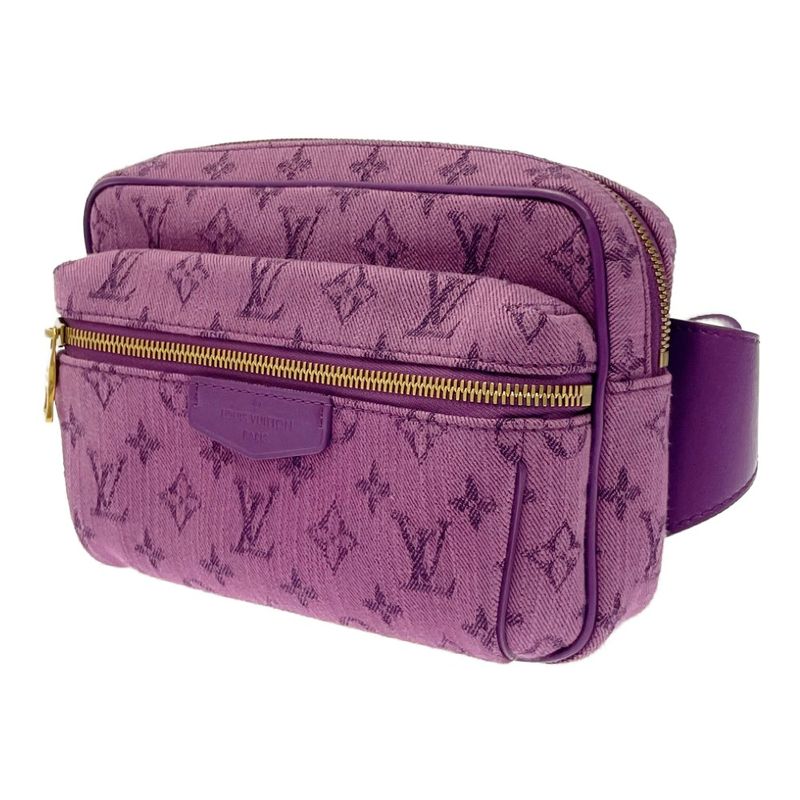 Louis Vuitton M44624 Monogram Denim Bum Bag Outdoor Purple 387337 Body Bag
