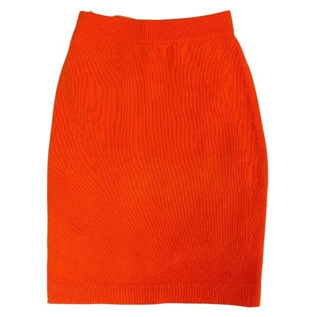 Chanel Bottoms Skirt Tight Skirt Knee-length 100% Cashmere Orange [size 1]