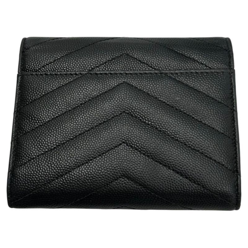 Saint Laurent Monogram YSL Trifold Wallet Monogram 03943 Black Compact Wallet