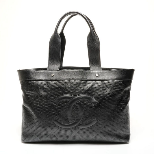 Chanel Tote Perforated Big CC Logo Leather