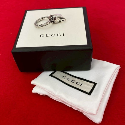 Gucci Anger Forest Eagle Head Ring Silver 925 No 9 Accessory