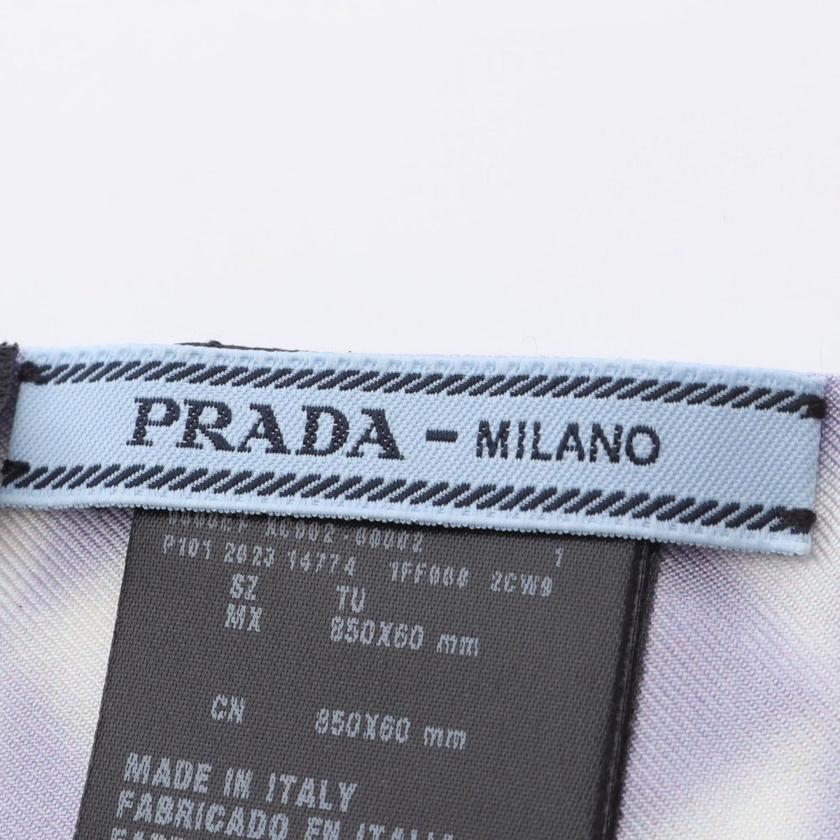 Prada Scarf Silk White Purple — view 4