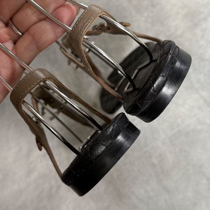 Chanel Thong Sandals Matelasse Coco Mark Flat Shoes Sandals Black Beige Silver