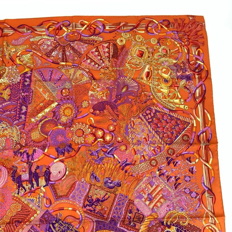 Hermes Carre 90 Scarf AU FIL DU Carre At Your Service 100% Silk