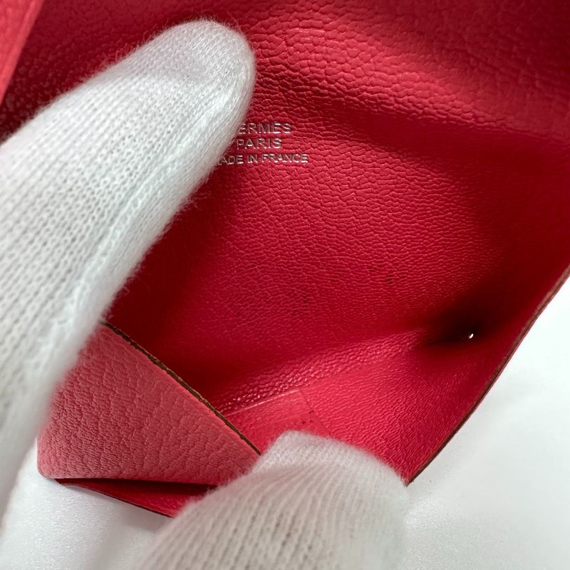 Hermes Card Case Calvi Epson Rose Azalea Pink