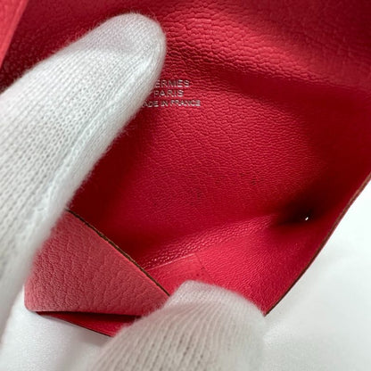 Hermes Card Case Calvi Epson Rose Azalea Pink