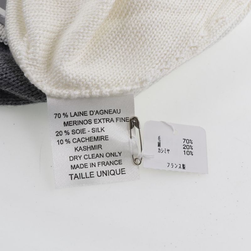 Chanel Coco Mark Sport Line Wool X Silk X Cashmere White Women's Knit Cap