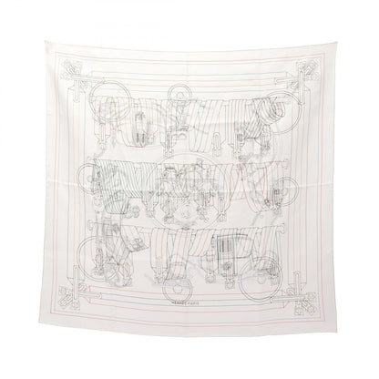 Hermes Scarf Carre 90 Exlibris Brode Sangle 25 SS Silk