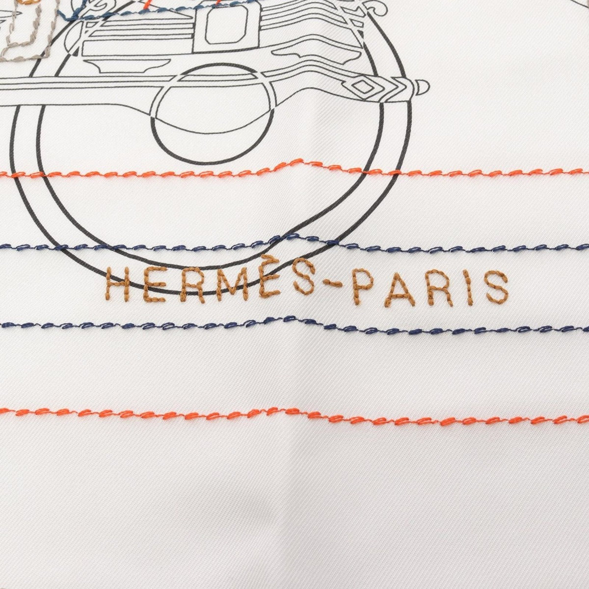 Hermes Scarf Carre 90 Exlibris Brode Sangle 25 SS Silk — view 2
