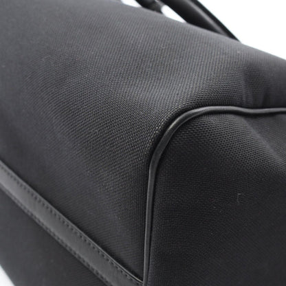 Prada Handbag Logo Jacquard Black Canvas Leather 2-Way Boston Bag — view 6