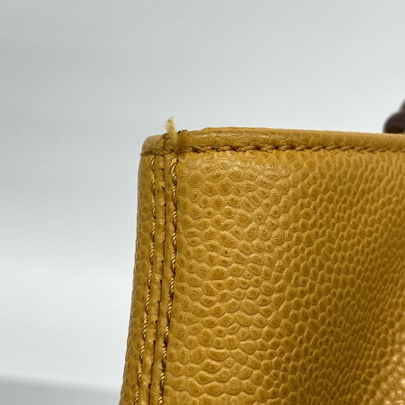 Chanel Tote Bag Caviar Skin Orange Gold Hardware Women