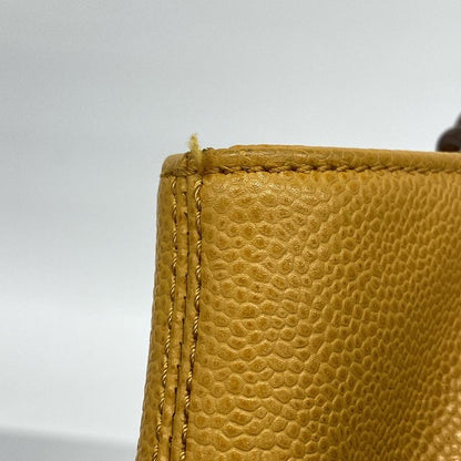 Chanel Tote Bag Caviar Skin Orange Gold Hardware Women
